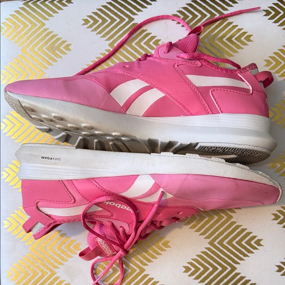 Reebok Pink and White Sneakers
